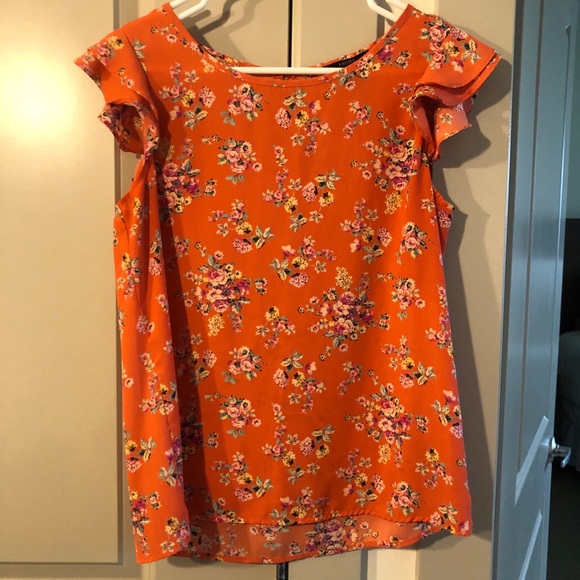 Tops - ✨FLASH SALE✨ Orange Floral Top